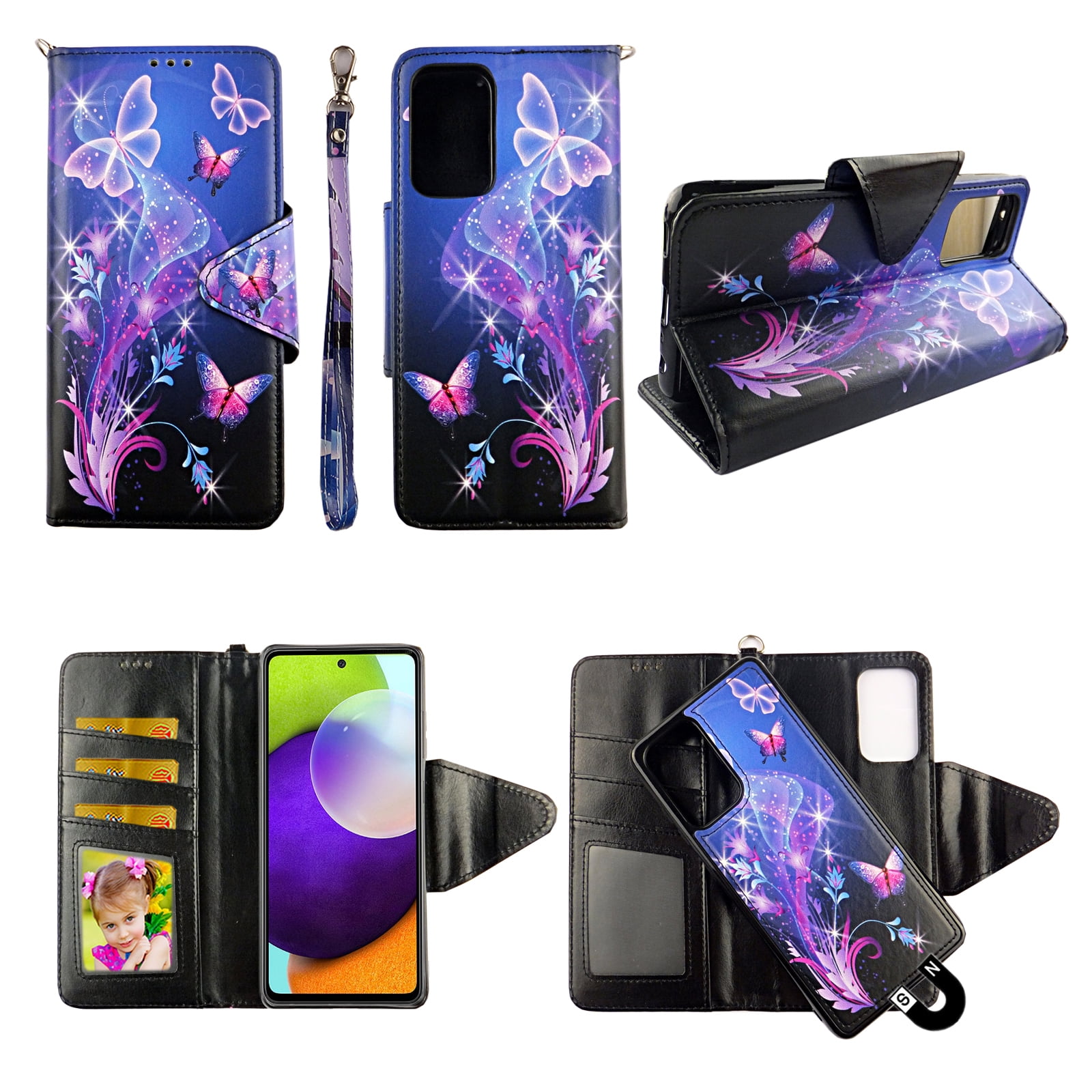 Book-style case with card holder pockets for Samsung Galaxy A14 4G/5G