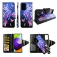 thumbnail image 1 of Case For Samsung Galaxy A52 4G 5G A52S Detachable Magnetic Wallet Pu Leather Cover Flap Closure Snap-on Book Style Cases Cash Pocket with Card Slots Holder Wrist Strap 2 in 1 Folio Galaxy Butterfly, 1 of 3