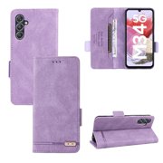 Case For Samsung Galaxy M34 5G Card Insertion Full Protection With Card Holder Kickstand Leather Folio Flip Case Protective Cover