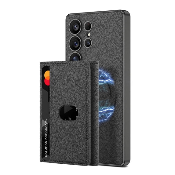 Case For Samsung Galaxy S25 Ultra, Detachable Wallet Electroplated Shell Wireless Charging Leather Case Card Holder Kickstand Cover
