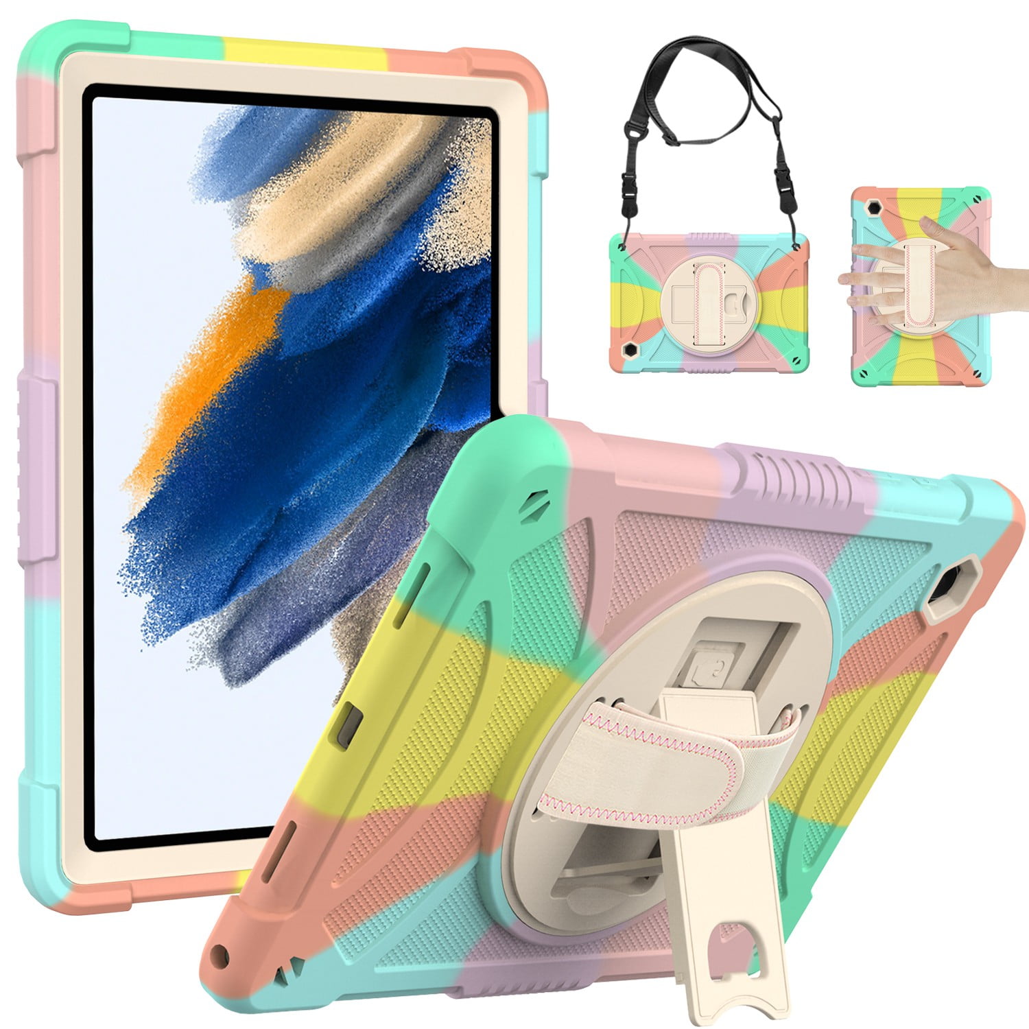Case For Samsung Galaxy Tab A8 inch) Hybrid 3in1 Built-in