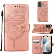 Case for Tecno POP 6 Flip Cover Embossing Butterfly Magnetic Premium Leather