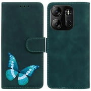 Case for Tecno Pop 7 Pro Card Slots Color Printed Wallet Flip Folio Cover Butterfly