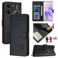 Case For Tecno Pova 6 5G Wallet Flip Cover Cat RFID Card Slot Holder