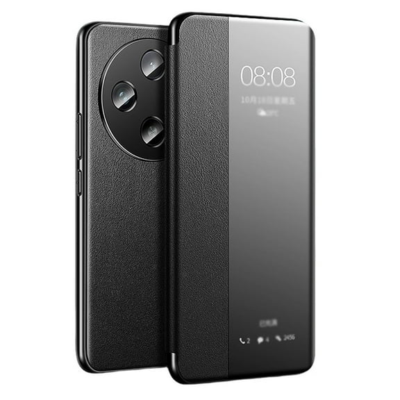Case For Vivo X100 Pro, Transparent View Window Phone Case With Camera Protection, Business Premium Leather Cover