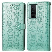 Case for XIAOMI Redmi K60 Short Strap Shockproof Cartoon Animals Flip Cover Leather Case
