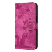 Case for Xiaomi Redmi Note 9 Wallet Case Flip Folio Card Pocket Holder Cover Embossed Butterfly Cat