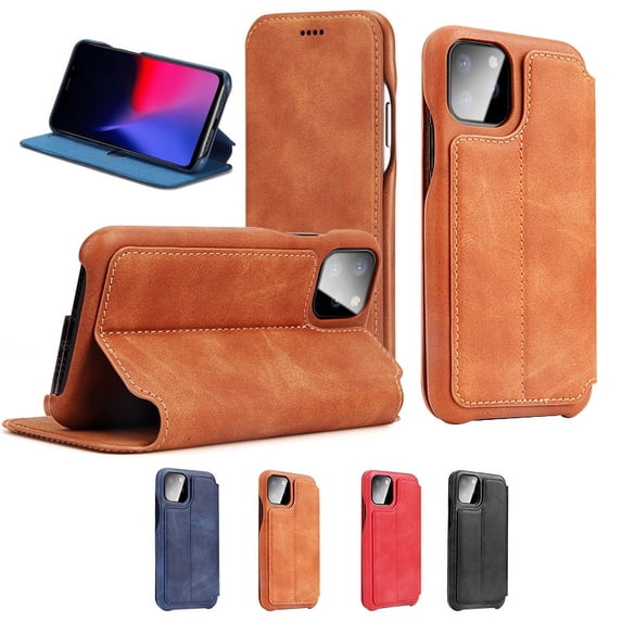 Case For iPhone 11 Luxury Flip Leather Cover Phone Wallet Cover(Brown)