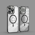 thumbnail image 1 of Case For iPhone 15 Pro,Decase Clear Phone Cover Support Wireless Charging,Ultra Slim Mag Safe Magnetic Transparent Luxury Plating Bumper Shell,for Apple iPhone 15 Pro 6.1 Inch - Black, 1 of 7