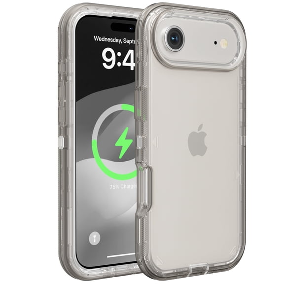 Case For iPhone Air , Heavy Duty Shockproof Protection Phone Cases, Anti-Drop, Triple Layer Transparent Protective Cover, Crystal Gray