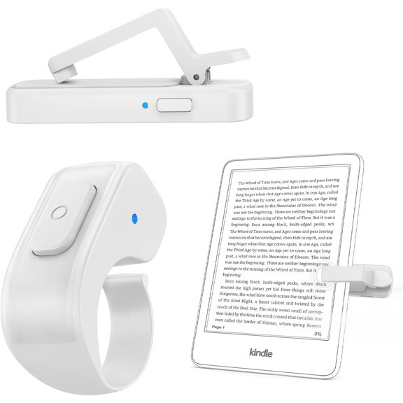 [Case-Friendly] Remote Control Page Turner Ring for Kindle Paperwhite Oasis Scribe eReaders, Camera Camcorder Remote Controls, Page Turner Clicker for ipad iPhone Tablets with Storage Bag