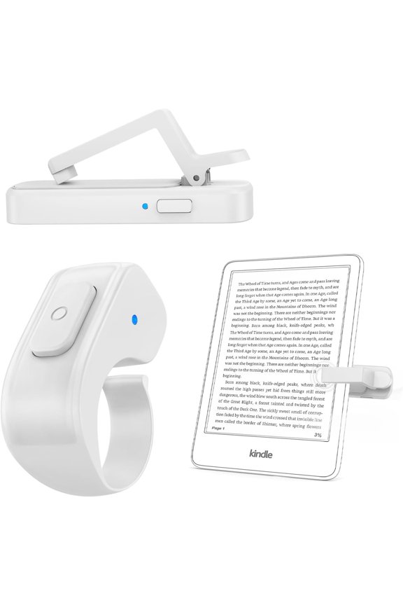 [Case-Friendly] Remote Control Page Turner Ring for Kindle Paperwhite Oasis Scribe eReaders, Camera Camcorder Remote Controls, Page Turner Clicker for ipad iPhone Tablets with Storage Bag