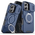thumbnail image 1 of Case for Galaxy A05,Military Grade [Built-in Kickstand] Magnetic Rotate Ring Holder Heavy Duty TPU+PC Shockproof Drop Protect Phone Case for Samsung Galaxy A05 4G (Blue), 1 of 10