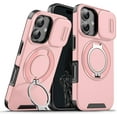 thumbnail image 1 of Case for Galaxy A05,Military Grade [Built-in Kickstand] Magnetic Rotate Ring Holder Heavy Duty TPU+PC Shockproof Drop Protect Phone Case for Samsung Galaxy A05 4G (Pink), 1 of 10