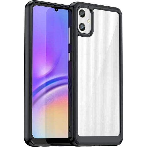 Case for Galaxy A06,Galaxy A06 Case,Transparent TPU+PC Acrylic Protective Military Grade Heavy Duty Protection Phone Case for Samsung Galaxy A06 (Black)