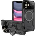 thumbnail image 1 of Case for Galaxy A06,Military [Built-in Kickstand] Magnetic Metal Ring Dual-Layer Heavy Duty Car Holder Shockproof Camera Lens Protection Phone Case for Samsung Galaxy A06 (Black), 1 of 7