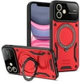 thumbnail image 1 of Case for Galaxy A06,Military [Built-in Kickstand] Magnetic Metal Ring Dual-Layer Heavy Duty Car Holder Shockproof Camera Lens Protection Phone Case for Samsung Galaxy A06 (Red), 1 of 8