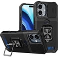 thumbnail image 1 of Case for Galaxy A06,Military Grade TPU+PC [Built-in Magnetic Kickstand] Dual-Layer Design Card Slot Heavy Duty Shockproof Protection Phone Case for Samsung Galaxy A06,6.7" 2024 (Black), 1 of 9