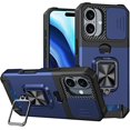 thumbnail image 1 of Case for Galaxy A06,Military Grade TPU+PC [Built-in Magnetic Kickstand] Dual-Layer Design Card Slot Heavy Duty Shockproof Protection Phone Case for Samsung Galaxy A06,6.7" 2024 (Navy Blue), 1 of 10