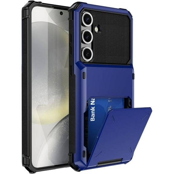 Case for Galaxy A13 5G,Flip Cover Hidden Card Slot Wallet Case,Card Holder Dual-Layer Design Heavy Duty Protection Shockproof Phone Case for Samsung Galaxy A13 5G/4G (Blue)