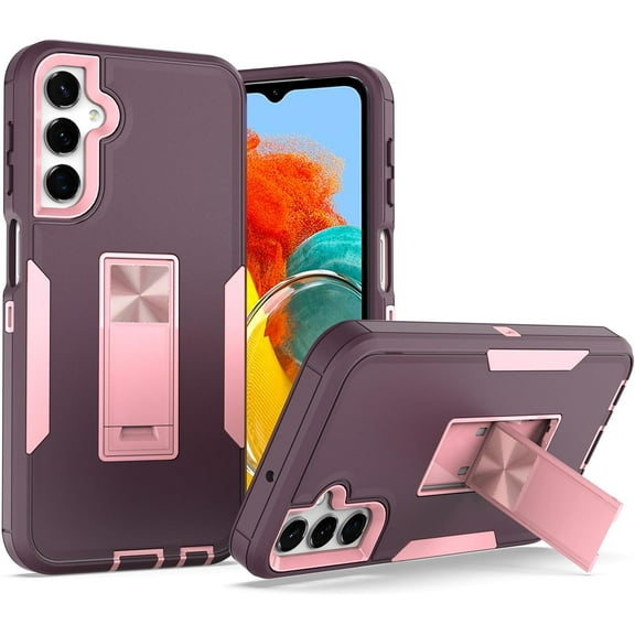 Case for Galaxy A24 4G,Galaxy A24 Case,Military Grade TPU+PC [Built-in Kickstand] Dual-Layer Design Heavy Duty Protection Magnetic Phone Case for Samsung Galaxy A24 4G,6.5 Inch (Pink)