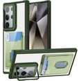 thumbnail image 1 of Case for Galaxy A24 4G,Military Grade Drop Wallet Case with Lens Kickstand Card Holder,Slim Protective Shockproof Transparent Phone Case for Samsung Galaxy A24 4G (Green), 1 of 8