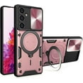 thumbnail image 1 of Case for Galaxy A26 5G,Military Grade Flashing [Built-in Kickstand] Magnetic Rotate Ring Holder Heavy Duty TPU+PC Shockproof Protect Phone Case for Samsung Galaxy A26 5G (Rose Gold), 1 of 10