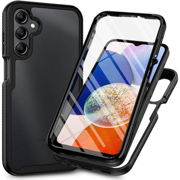 Case for Galaxy A26 5G,Slim Full-Body Rugged Stylish Protective Clear Back Hybrid 3-in-1 Case with Built-in Screen Protector Phone Case for Samsung Galaxy A26 5G (Black)