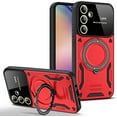 thumbnail image 1 of Case for Galaxy A36 5G,Military [Built-in Kickstand] Magnetic Metal Ring Dual-Layer Heavy Duty Car Holder Shockproof Camera Lens Protection Phone Case for Samsung Galaxy A36 5G (Red), 1 of 10
