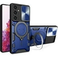 thumbnail image 1 of Case for Galaxy A36 5G,Military Grade Flashing [Built-in Kickstand] Magnetic Rotate Ring Holder Heavy Duty TPU+PC Shockproof Protect Phone Case for Samsung Galaxy A36 5G (Blue), 1 of 10