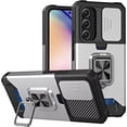 thumbnail image 1 of Case for Galaxy A36 5G,Military Grade TPU+PC [Built-in Magnetic Kickstand] Dual-Layer Design Card Slot Heavy Duty Shockproof Protection Phone Case for Samsung Galaxy A36 5G (Silver), 1 of 9
