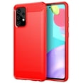 thumbnail image 1 of Case for Galaxy A52 5G, Nakedcellphone [RED CARBON FIBER] Flexible TPU Slim Phone Case Cover [Anti-Shock, Anti-Fingerprint] for Samsung Galaxy A52 5G Phone, 1 of 10
