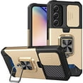 thumbnail image 1 of Case for Galaxy A56 5G,Military Grade TPU+PC [Built-in Magnetic Kickstand] Dual-Layer Design Card Slot Heavy Duty Shockproof Protection Phone Case for Samsung Galaxy A56 5G (Gold), 1 of 10