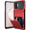 thumbnail image 1 of Case for Galaxy Note 10+ 10 Plus Case Wallet 4-Slot Pocket ID Card Holder Scratch Resistant Dual Layer Protective Bumper Rubber Armor Hard Shell Cover for Samsung Galaxy Note 10 Plus Red, 1 of 12