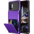 thumbnail image 1 of Case for Galaxy Note 10+ 10 Plus Case Wallet 4-Slot Pocket ID Card Holder Scratch Resistant Dual Layer Protective Bumper Rubber Armor Hard Shell Cover for Samsung Galaxy Note 10 Plus Purple, 1 of 12