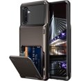 thumbnail image 1 of Case for Galaxy Note 10 Case Wallet 4-Slot Pocket Credit Card ID Holder Scratch Resistant Dual Layer Protective Bumper Rugged Rubber Armor Hard Shell Cover for Samsung Galaxy Note 10 Gun Metal, 1 of 11