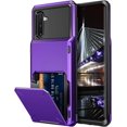 thumbnail image 1 of Case for Galaxy Note 10 Case Wallet 4-Slot Pocket Credit Card ID Holder Scratch Resistant Dual Layer Protective Bumper Rugged Rubber Armor Hard Shell Cover for Samsung Galaxy Note 10 Purple, 1 of 11