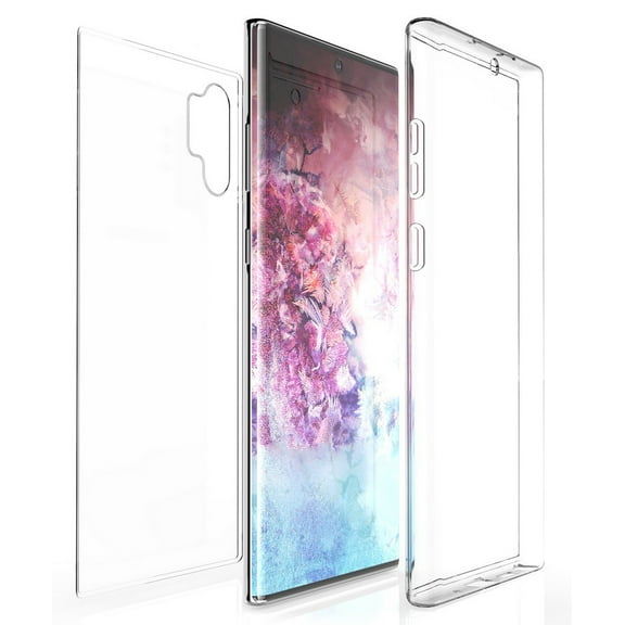 Case for Galaxy Note 10 Plus, New 360-Degree Wrap [Full-Body Protection] Transparent TPU Slim Cover [Built-In Screen Guard] for Samsung Galaxy Note 10+ Phone (SM-N975, SM-N976)