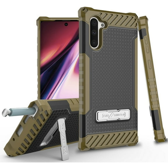 Case for Galaxy Note 10, Tri-Shield [Military Grade] Rugged Cover with Metal Kickstand [Includes Wrist Strap Lanyard] for Samsung Galaxy Note 10 Phone (SM-N970, SM-N971)