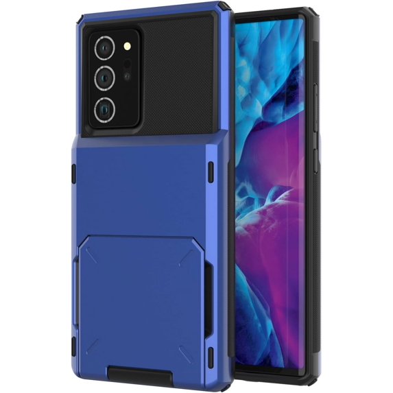 Case for Galaxy Note 20 Ultra,Flip Cover Hidden Card Slot Wallet Case,Card Holder Dual-Layer Design Heavy Duty Protection Shockproof Phone Case for Samsung Galaxy Note 20 Ultra 5G,6.9" 2020 (Blue)