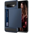 thumbnail image 1 of Case for Galaxy S10 Case Wallet Credit Card Holder ID Slot Sliding Door Hidden Pocket Anti-Scratch Dual Layer Protective Hard Shell Rugged TPU Bumper Armor for Galaxy S10 (Navy Blue), 1 of 14