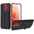 thumbnail image 1 of Case for Galaxy S20 FE,Military Grade [Built-in Kickstand] with Card Holder Dual-Layer Design Heavy Duty Shockproof Protection Phone Case for Samsung Galaxy S20 FE 5G,6.5 Inch 2020 (Red), 1 of 10