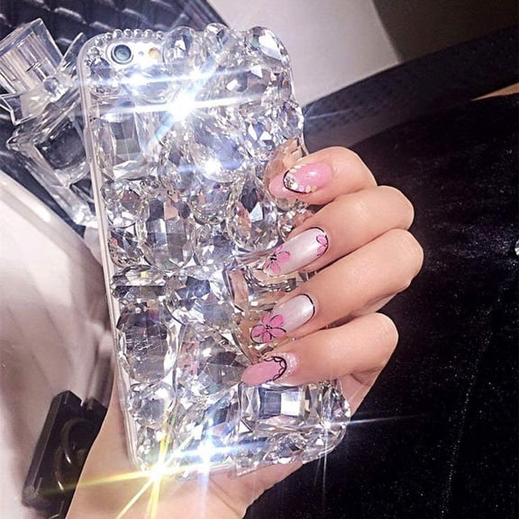 Case for Galaxy S20 FE,S20 Fan Edition Case,S20 Lite Case,3D Handmade Sparkle Stunning Stones Crystal Diamond Bling Glitter Phone Case for Samsung Galaxy S20 FE 5G (A Full White)