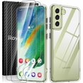 thumbnail image 1 of Case for Galaxy S21 FE 5G with Screen Protector Soft(2Pcs), Crystal Clear Shockproof Protective Phone Case, Hard PC Back Soft TPU Frame Slim Transparent Cover for Samsung Galaxy S21 FE, 1 of 14