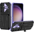 thumbnail image 1 of Case for Galaxy S21 FE,Military Grade [Built-in Kickstand] with Card Holder Dual-Layer Design Heavy Duty Shockproof Protection Phone Case for Samsung Galaxy S21 FE 5G,6.4 Inch 2022 (Purple), 1 of 10