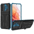 thumbnail image 1 of Case for Galaxy S21,Military Grade [Built-in Kickstand] with Card Holder Dual-Layer Design Heavy Duty Shockproof Protection Phone Case for Samsung Galaxy S21 5G,6.2 Inch 2021 (Blue), 1 of 10