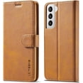thumbnail image 1 of Case for Galaxy S21 Plus [6.7 inch], PU Leather Wallet Folio Flip Magnetic Buckle Slim Back Cover Built-in Card Holder Slot and Stand for Samsung Galaxy S21 Plus (Khaki), 1 of 15