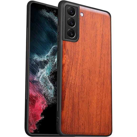 Case for Galaxy S22 Case 2022 [Hard Real & Soft Black TPU] Shockproof Hybrid Protective Cover Unique & Classy Case Compatible with Samsung Galaxy S22 Case Red