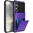 thumbnail image 1 of Case for Galaxy S22 Plus,Flip Cover Hidden Card Slot Wallet Case,Card Holder Dual-Layer Design Heavy Duty Protection Shockproof Phone Case for Samsung Galaxy S22 Plus 5G,6.6" 2022 (Purple), 1 of 10