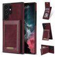 thumbnail image 1 of Case for Galaxy S22 Ultra 6.8 inch, Allytech Back Flip Wallet Credit Card Slots PU Leather RFID Blocking Kickstand Magnetic Snap Case for Samsung S22 Ultra 2022, Winered, 1 of 6